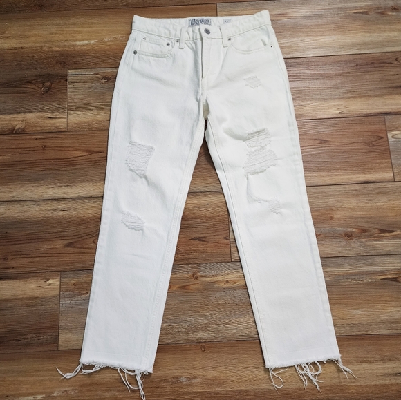 Lucky Brand Jeans Women's 2 Off-White Sienna Slim Boyfriend Denim - Picture 1 of 12